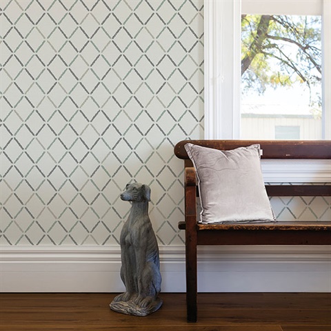 Allotrope Grey Linen Geometric Wallpaper