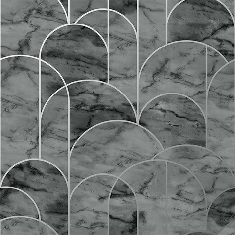 Arch Grey Geometric Wallpaper