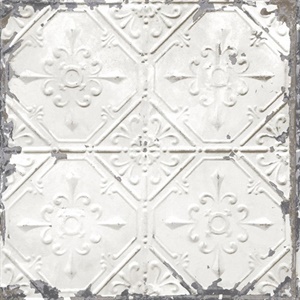 Artisan White Tin Ceiling Wallpaper