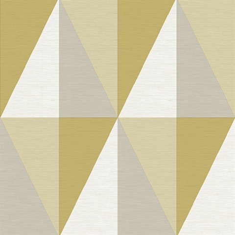 Aspect Yellow Geometric Faux Grasscloth Wallpaper