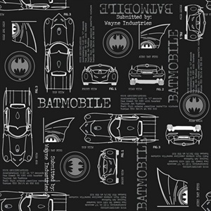 Batmobile Blueprint Peel And Stick Wallpaper