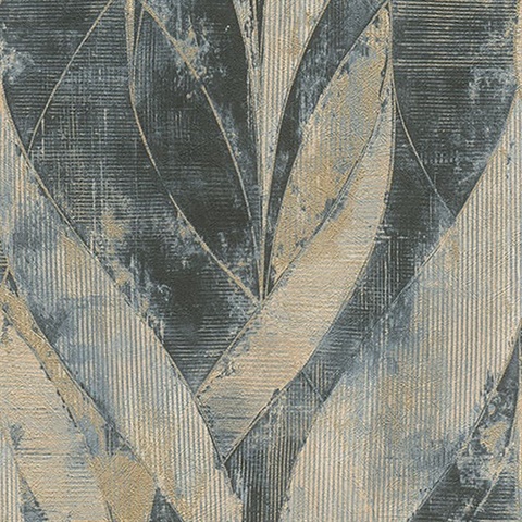 Blake Denim Leaf Wallpaper