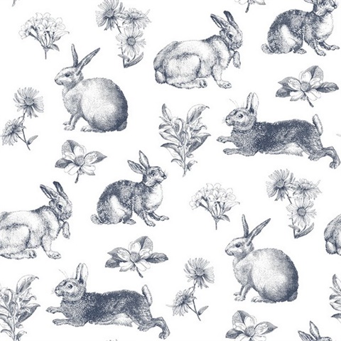 Bunny Toile Wallpaper