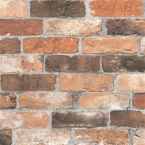 Bushwick Red Reclaimed Bricks Wallpaper