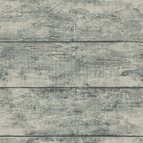 Cabin Teal Wood Planks Wallpaper