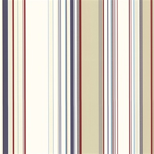 Cape Elizabeth Red Stripe Wallpaper