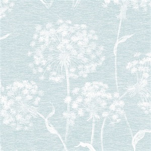 Carolyn Light Blue Dandelion Wallpaper