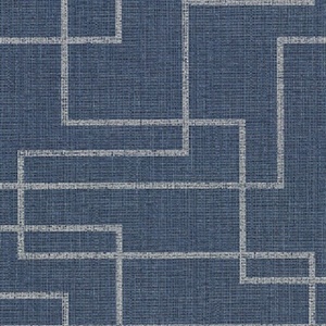 Clarendon Indigo Geometric Faux Grasscloth Wallpaper