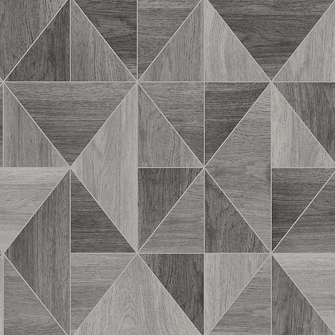 Corin Grey Wood Geometric Wallpaper