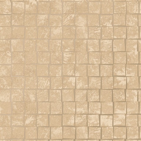 Dagmar Gold Medium Squares Wallpaper