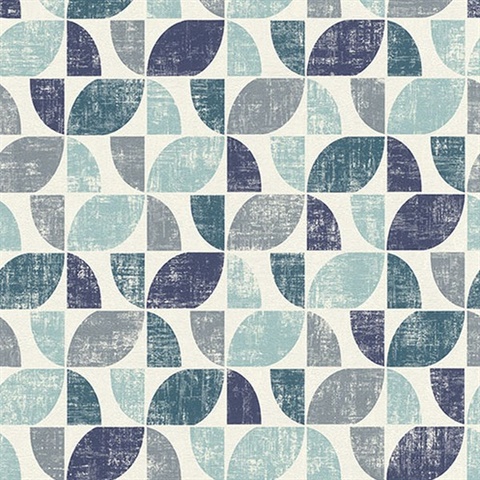 Dorwin Blue Geometric Wallpaper