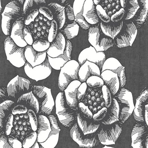 Fanciful Black Floral Wallpaper