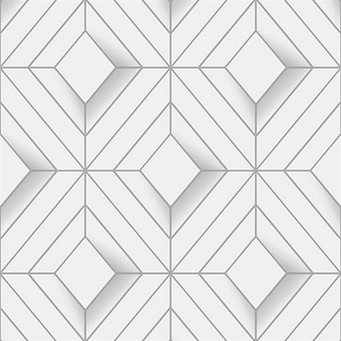 Filmore White Diamond Panes Wallpaper