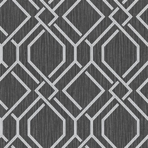 Frege Charcoal Trellis Wallpaper