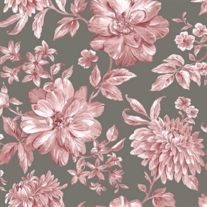 Gabriela Rasberry Floral Wallpaper