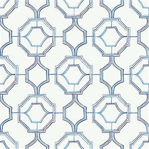 Gallina Blue Trellis Wallpaper