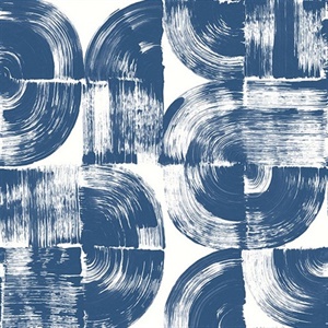 Giulietta Blue Painterly Geometric Wallpaper