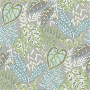 Aqua Scandi Flora Wallpaper