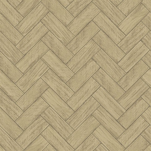 3122-10105 Kaliko Neutral Wood Herringbone Wallpaper | Total Wallcovering