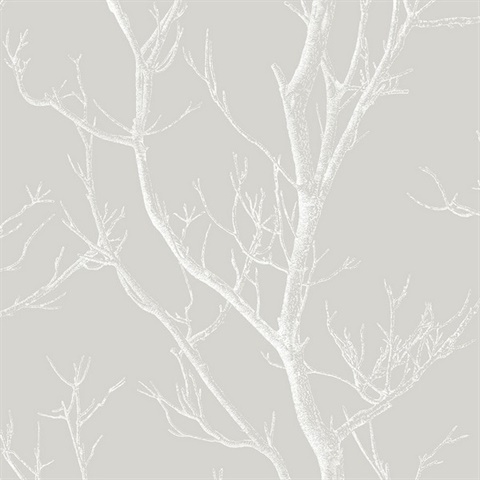 Laelia Light Grey Silhouette Tree Wallpaper