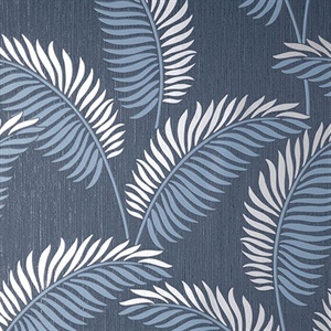 Leaf Navy Tropical Wallpaper