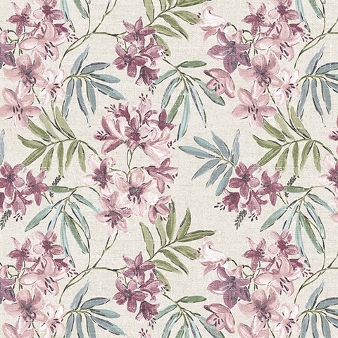 Linen Floral Wallpaper