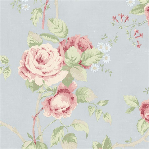Linen Rose Wallpaper