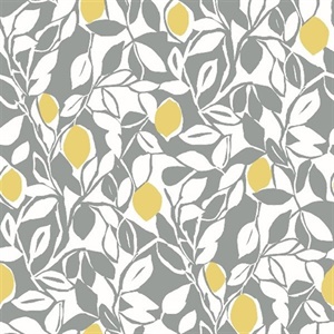 Loretto Grey Citrus Wallpaper