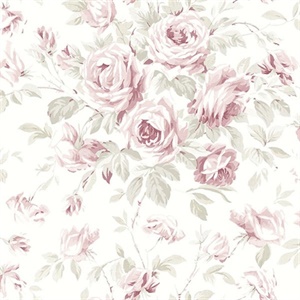 Manon Pink Rose Stitch Wallpaper