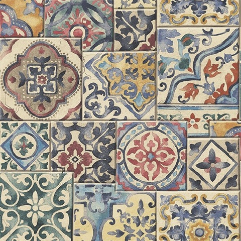 Marrakesh Multicolor Global Tiles Wallpaper