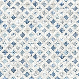 Mcentire Blue Geometric Quilt Wallpaper