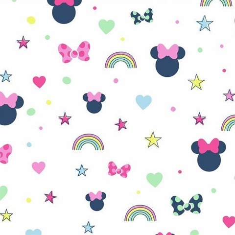 DI0991 Minnie Rainbow Wallpaper for your home | Total Wallcovering