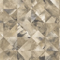 Mosaic Wallpaper in Ochre, Brown & Greys