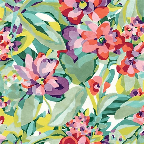 Multi Belles Fleurs Peel & Stick Wallpaper