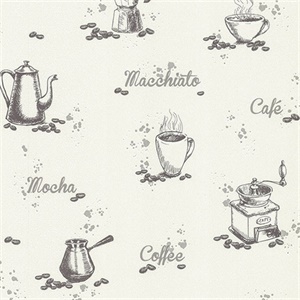 Nell Ivory Coffee Wallpaper