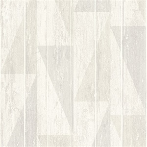 Nilsson White Geometric Wood Wallpaper