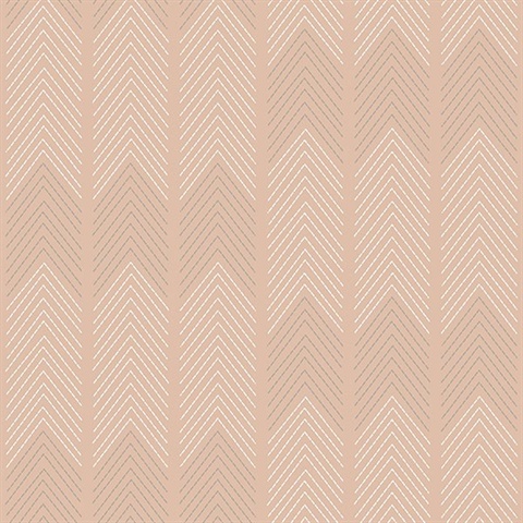 Nyle Blush Chevron Stripes Wallpaper