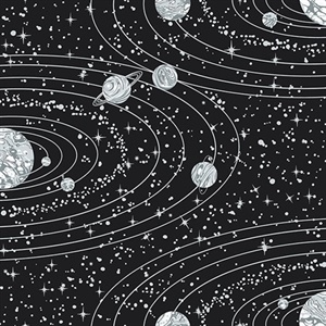 Orbit Black Celestial Wallpaper