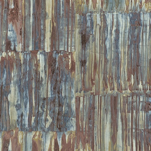 Patina Panels Multicolor Metal Wallpaper