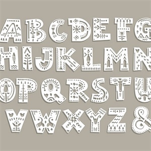 Patterned Alphabet Wall Mural
