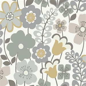 Piper Lavender Floral Wallpaper