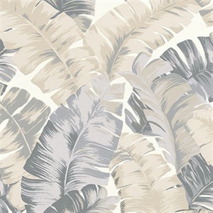 Pisang Neutral Palm Leaf Wallpaper