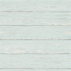 Rehoboth Aqua Distressed Wood Wallpaper