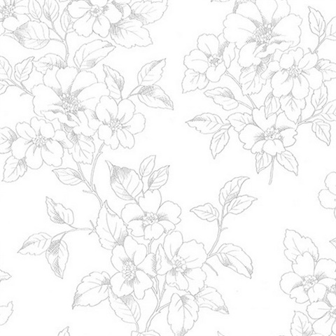 Romeo Off-White Floral Trail Wallpaper