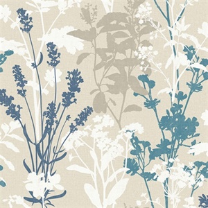 Santa Lucia Blue Wild Flowers Wallpaper