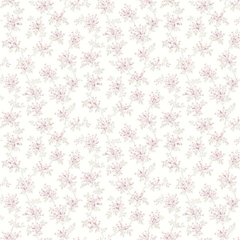 Sofiane Pink Botanical Trail Wallpaper