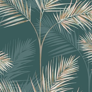 South Beach Evergreen Fronds Wallpaper