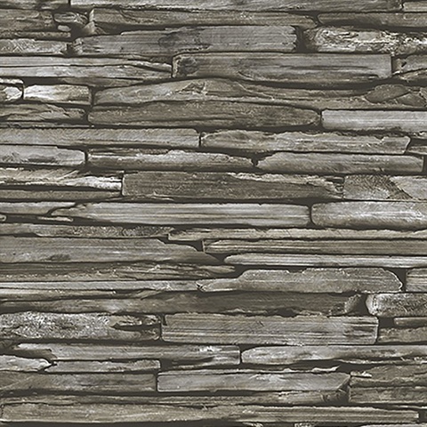 Stacked Slate Green Industrial Wallpaper