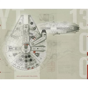 Star Wars Millennium Falcon Prepasted Mural 6' X 7.5' - Ultra-Strippab