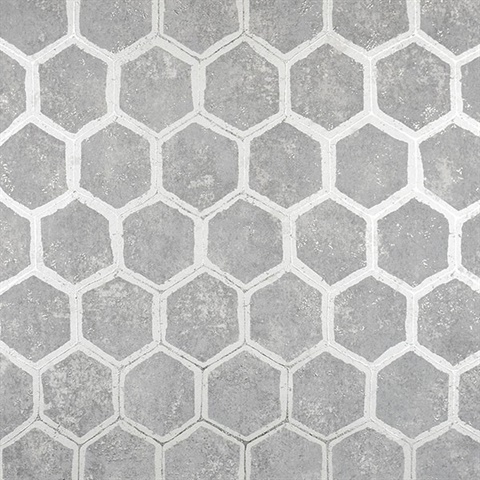 Starling Pewter Honeycomb Wallpaper
